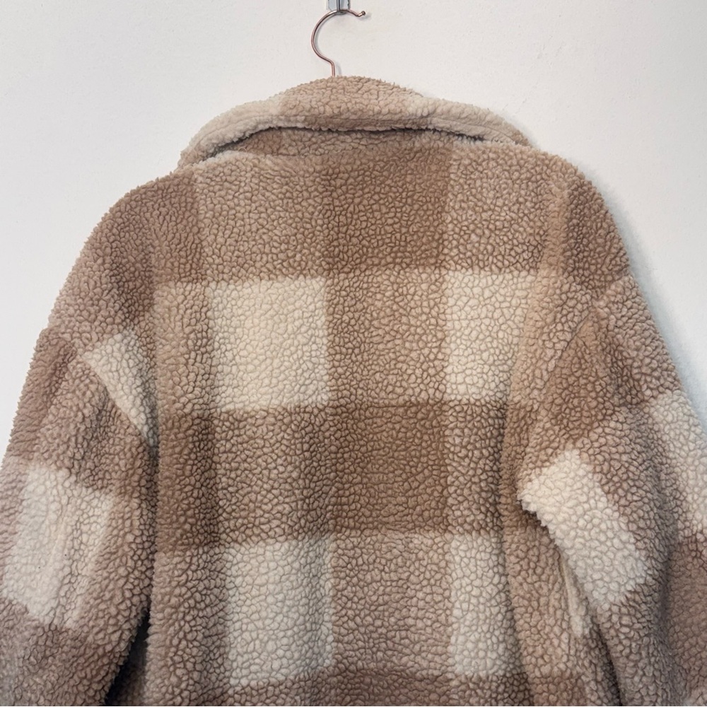 Bernardo Oversized Cold Weather Essential Plaid Teddy Jacket Shacket Sz M - Picture 9 of 10